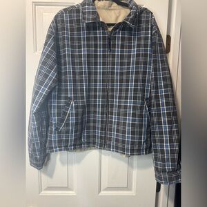 Chaps Ralph Lauren Golf Men's Reversible Beige and Blue Plaid Jacket